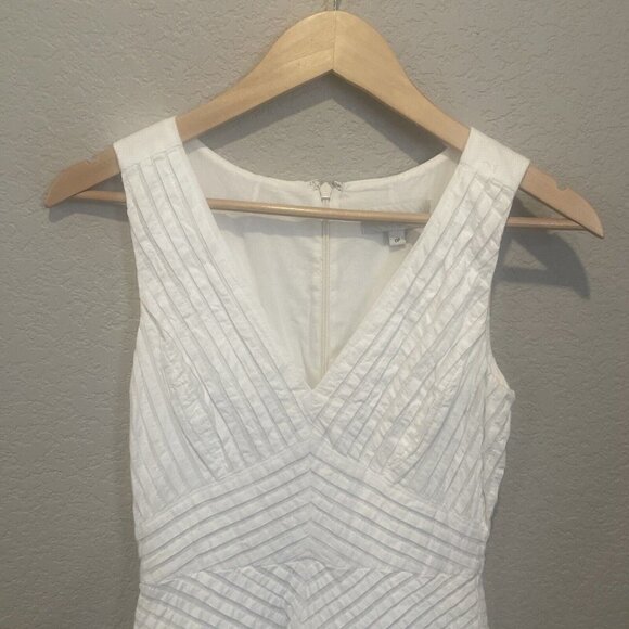 J Crew Dress Women Size 0P Petite White  Sleeveless Lined Textured Easter Spring - Picture 4 of 12